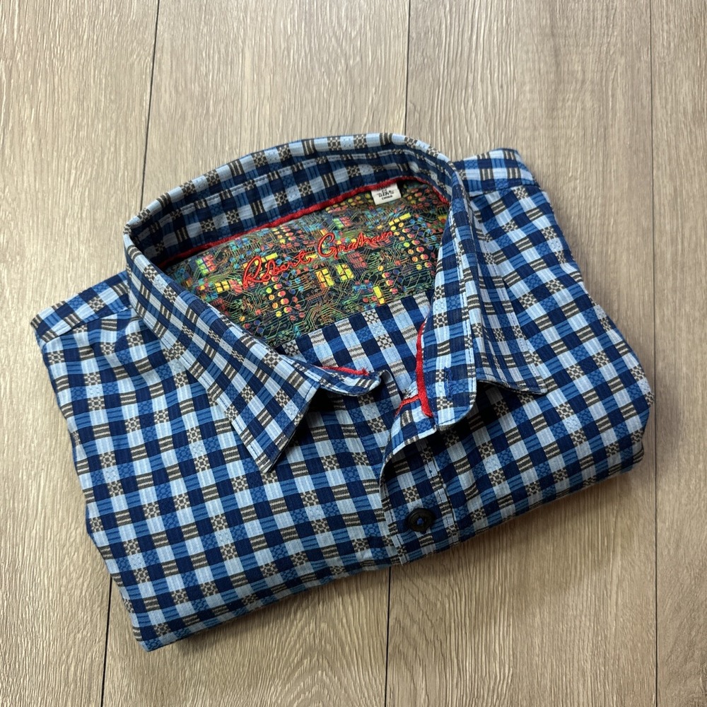 Robert Graham XXL Shirt Checked Flip Cuff Long Sleeve Button Down Men Colorful